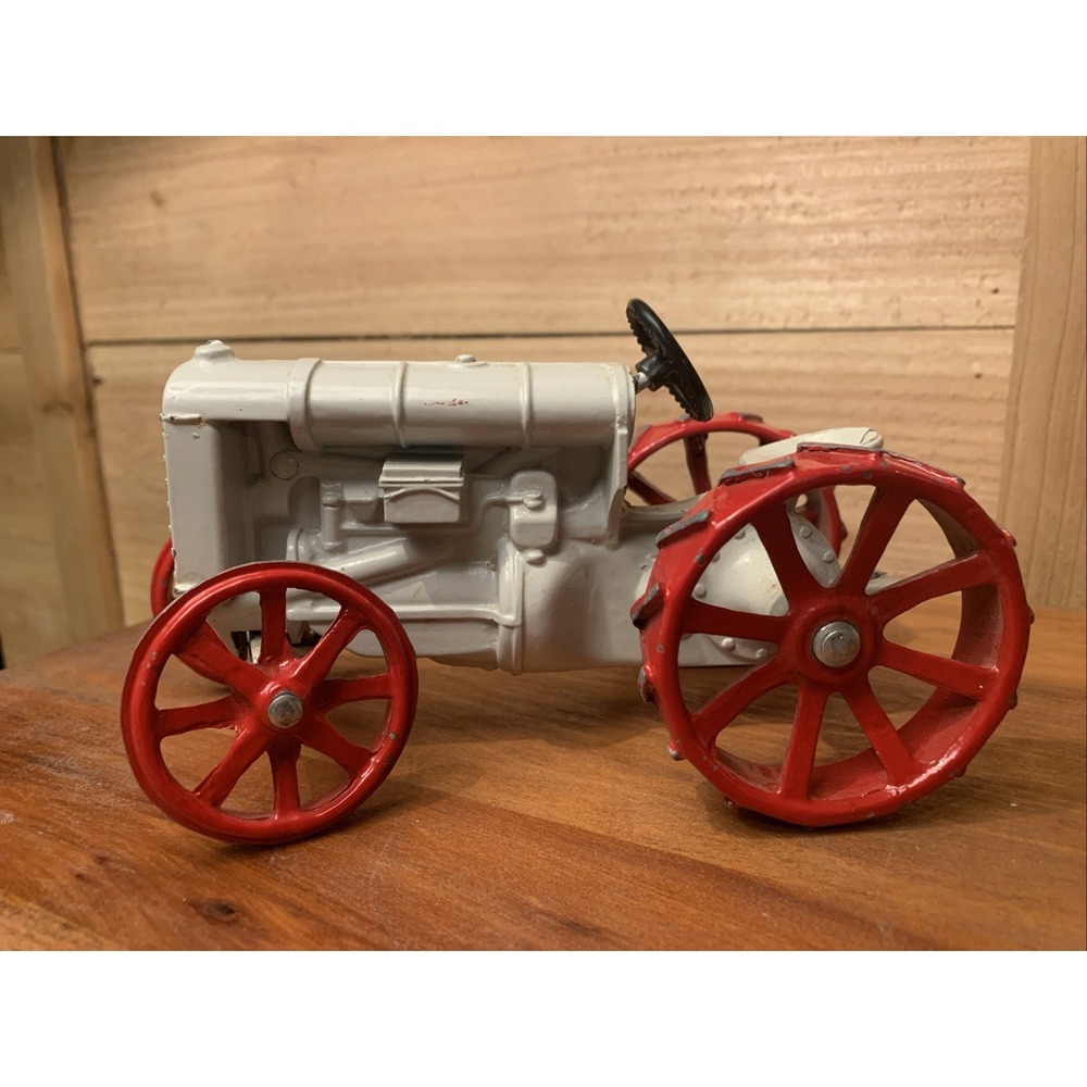 Fordson Cast Iron Tractor Vintage Die Cast Metal 6.5" Long Gray Red # 1188?